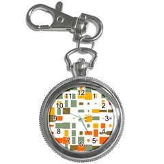 Rectangles And Squares In Retro Colors  			key Chain Watch by LalyLauraFLM