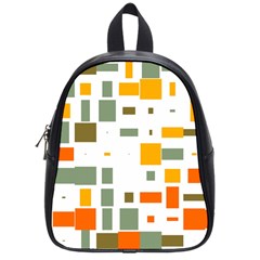 Rectangles And Squares In Retro Colors  			school Bag (small) by LalyLauraFLM