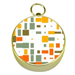 Rectangles And Squares In Retro Colors  			gold Compass