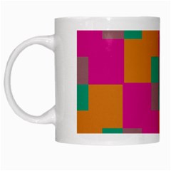 Squares    White Mug by LalyLauraFLM