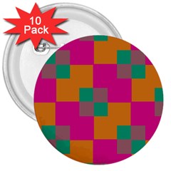 Squares    			3  Button (10 Pack)