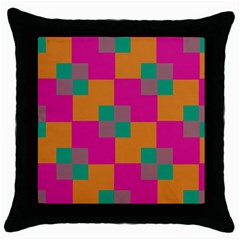 Squares    			throw Pillow Case (black) by LalyLauraFLM