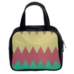 Retro Chevrons     Classic Handbag (two Sides) by LalyLauraFLM