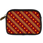 Distorted stripes and rectangles pattern      	Digital Camera Leather Case Front