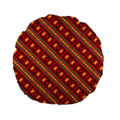 Distorted Stripes And Rectangles Pattern      	standard 15  Premium Flano Round Cushion by LalyLauraFLM