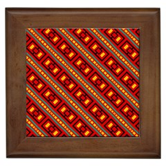 Distorted Stripes And Rectangles Pattern      			framed Tile by LalyLauraFLM