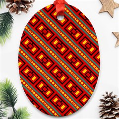 Distorted Stripes And Rectangles Pattern      			ornament (oval) by LalyLauraFLM