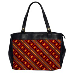 Distorted Stripes And Rectangles Pattern      			oversize Office Handbag by LalyLauraFLM