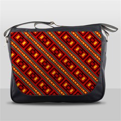 Distorted Stripes And Rectangles Pattern      			messenger Bag by LalyLauraFLM