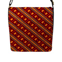 Distorted Stripes And Rectangles Pattern      			flap Closure Messenger Bag (l) by LalyLauraFLM