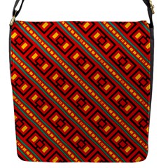 Distorted Stripes And Rectangles Pattern      			flap Closure Messenger Bag (s) by LalyLauraFLM