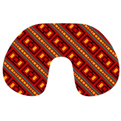 Distorted Stripes And Rectangles Pattern      Travel Neck Pillow