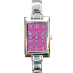 Floral Collage Revival Rectangle Italian Charm Watch by dflcprints