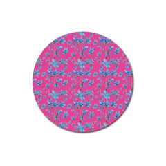 Floral Collage Revival Magnet 3  (round) by dflcprints