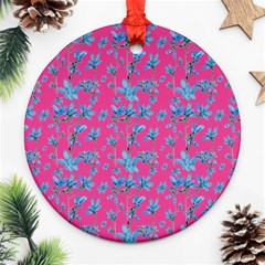 Floral Collage Revival Round Ornament (two Sides) 