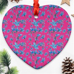 Floral Collage Revival Heart Ornament (2 Sides) by dflcprints