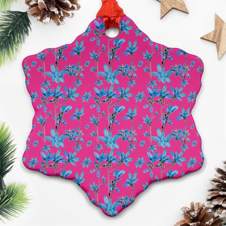 Floral Collage Revival Snowflake Ornament (2-Side)