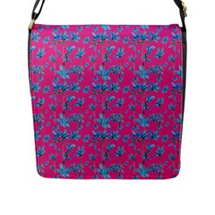 Floral Collage Revival Flap Messenger Bag (l)  by dflcprints