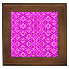 Pink Snowflakes Spinning In Winter Framed Tiles by DianeClancy