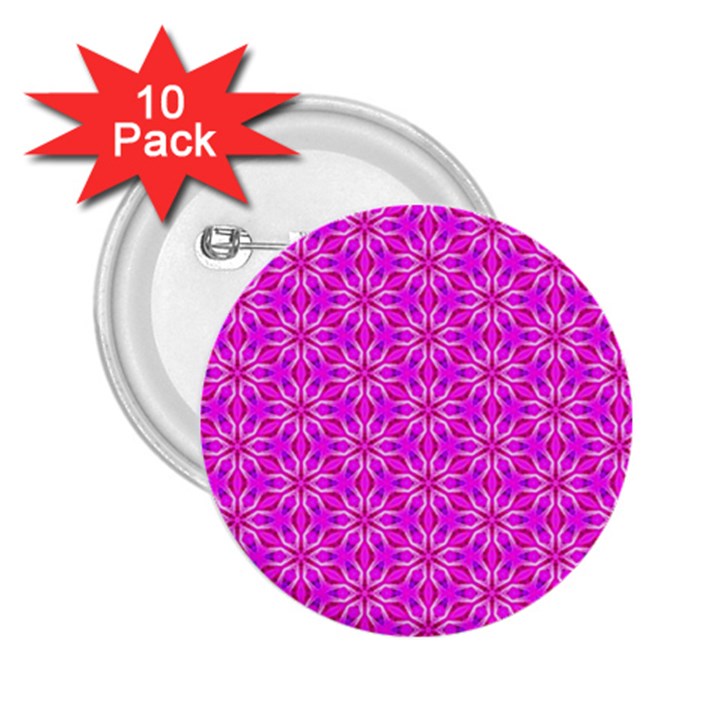 Pink Snowflakes Spinning In Winter 2.25  Buttons (10 pack) 