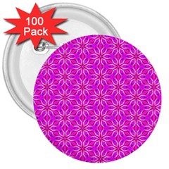 Pink Snowflakes Spinning In Winter 3  Buttons (100 Pack)  by DianeClancy