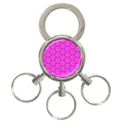 Pink Snowflakes Spinning In Winter 3-ring Key Chains by DianeClancy