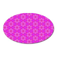 Pink Snowflakes Spinning In Winter Oval Magnet by DianeClancy