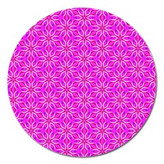 Pink Snowflakes Spinning In Winter Magnet 5  (round) by DianeClancy