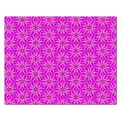 Pink Snowflakes Spinning In Winter Rectangular Jigsaw Puzzl by DianeClancy