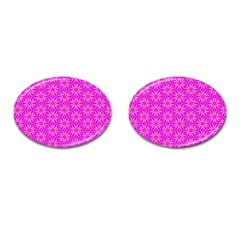 Pink Snowflakes Spinning In Winter Cufflinks (oval)