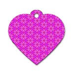 Pink Snowflakes Spinning In Winter Dog Tag Heart (Two Sides) Back