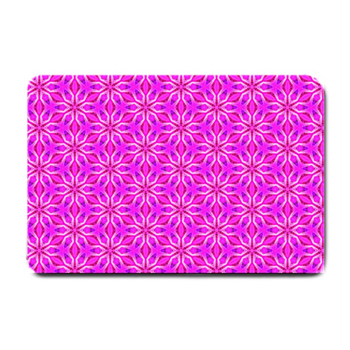 Pink Snowflakes Spinning In Winter Small Doormat 