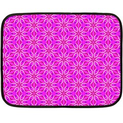 Pink Snowflakes Spinning In Winter Double Sided Fleece Blanket (mini)  by DianeClancy