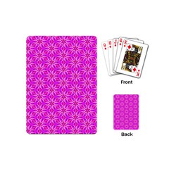 Pink Snowflakes Spinning In Winter Playing Cards (mini)  by DianeClancy