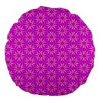 Pink Snowflakes Spinning In Winter Large 18  Premium Flano Round Cushions Front