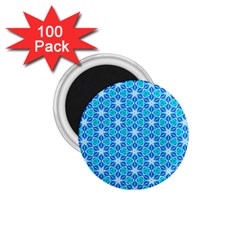 Aqua Hawaiian Stars Under A Night Sky Dance 1 75  Magnets (100 Pack) 