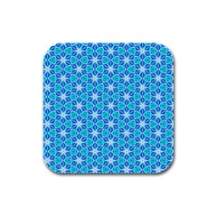 Aqua Hawaiian Stars Under A Night Sky Dance Rubber Square Coaster (4 Pack) 