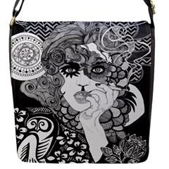 Vintage Smoking Woman Small Flap Closure Messenger Bag (small) by DryInk