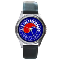 Taeeleewatch-silver Round Leather Watch (silver Rim)