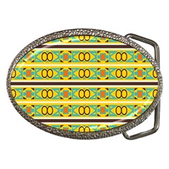 Circles And Stripes Pattern       			belt Buckle by LalyLauraFLM