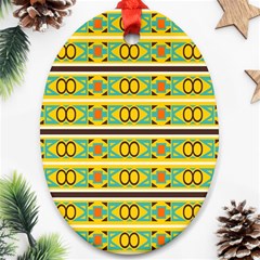 Circles And Stripes Pattern       			ornament (oval) by LalyLauraFLM