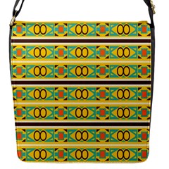 Circles And Stripes Pattern       			flap Closure Messenger Bag (s) by LalyLauraFLM