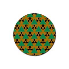 Triangles And Other Shapes Pattern        			rubber Coaster (round) by LalyLauraFLM