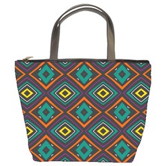 Rhombus pattern          	Bucket Bag