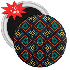 Rhombus Pattern          			3  Magnet (10 Pack) by LalyLauraFLM