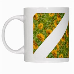 Indian Floral Pattern Stripes White Mugs by dflcprints