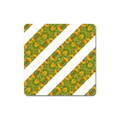 Indian Floral Pattern Stripes Square Magnet by dflcprints