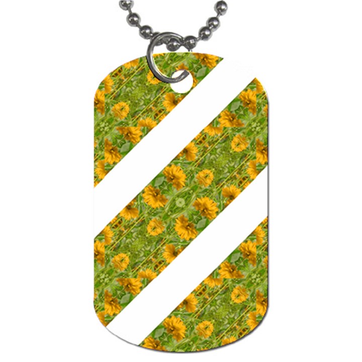 Indian Floral Pattern Stripes Dog Tag (One Side)