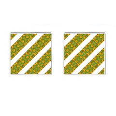 Indian Floral Pattern Stripes Cufflinks (square) by dflcprints