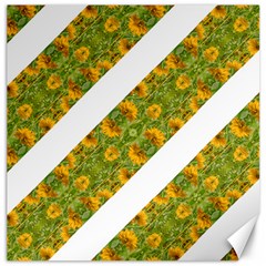 Indian Floral Pattern Stripes Canvas 16  X 16   by dflcprints